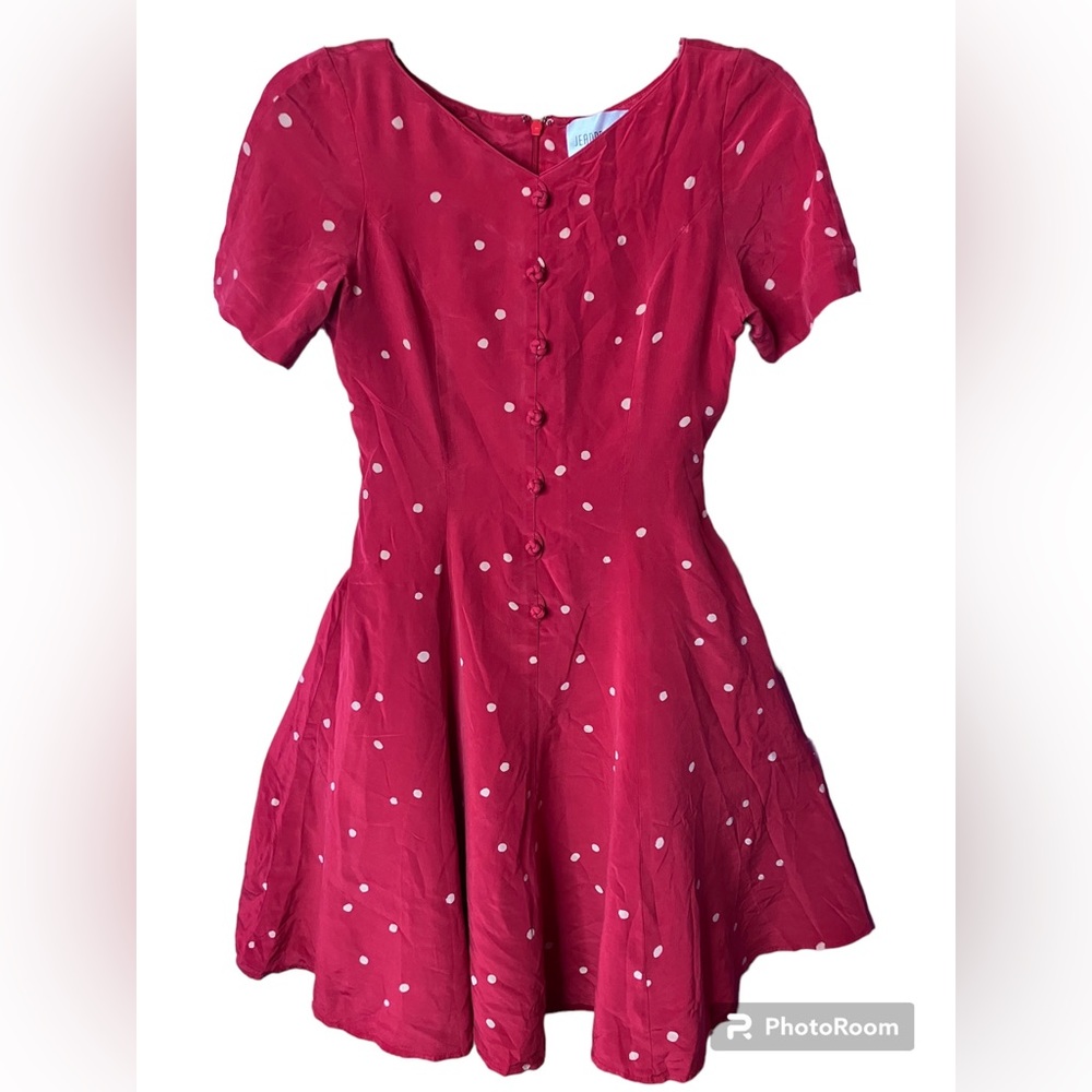 Jeannine Boocher VTG Polkadot Red dress